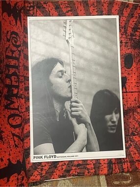 PINK FLOYD Rotterdam Holland 1971 David Gilmour Roger Waters Photo/Poster B&W